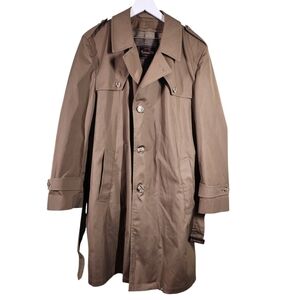 Vintage Botany 500 Men's Tan Trench Coat, Sz 42 Regular